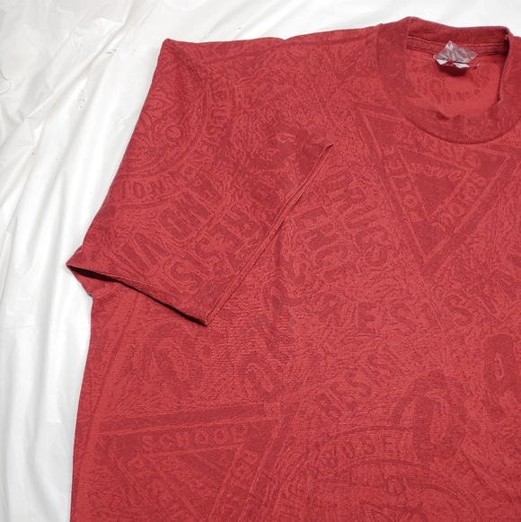 Vintage DARE All Over Print Dyed Red Men's Graphic T-Shirt Fruit Of The Loom 3XL - Picture 9 of 10